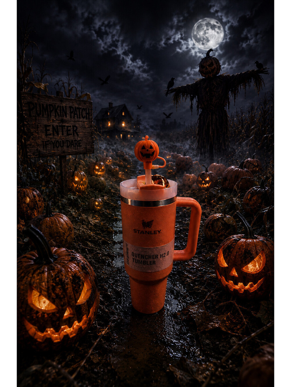 🎃🎃STANLEY 40OZ THE QUENCHER H2.0 FLOW-STATE NECTARINE WITH TOPPER BRAND NEW!!